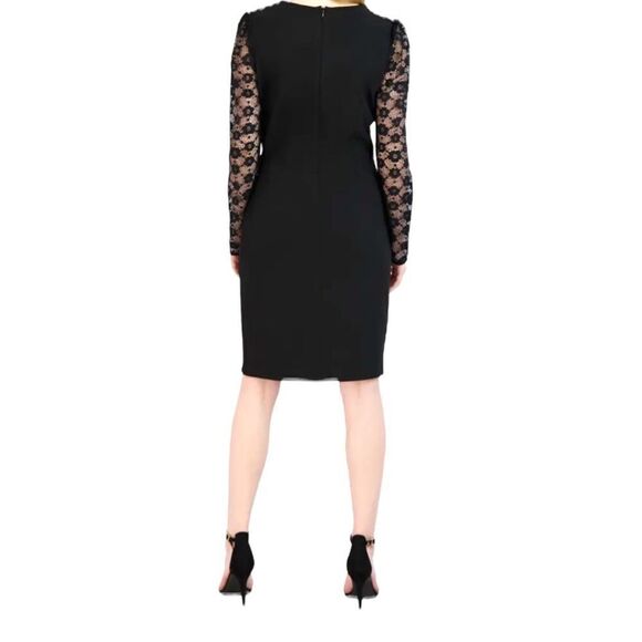 Lace Long Sleeve Faux Wrap Cocktail Dress size 12 - Picture 5 of 5